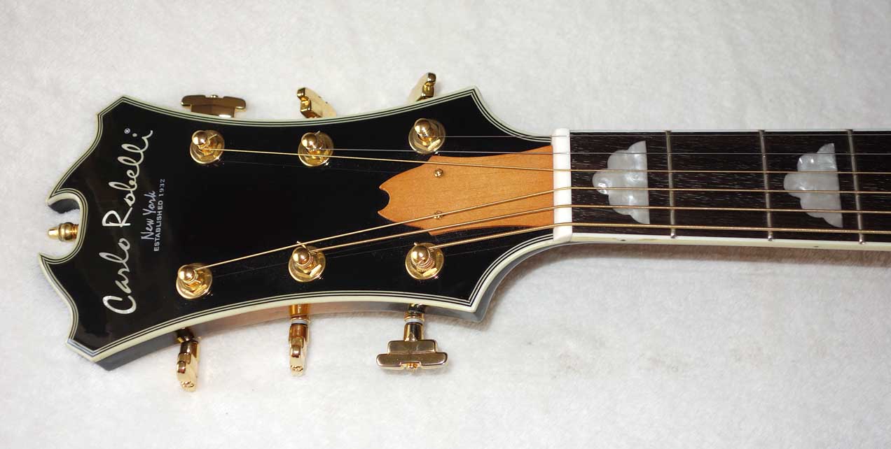 Used Carlo Robelli TJW-910 Jumbo J200-Style Guitar w/Grover Imperial Tuners, Quilted Maple Back/Sides w/Cloud Inlays, Case