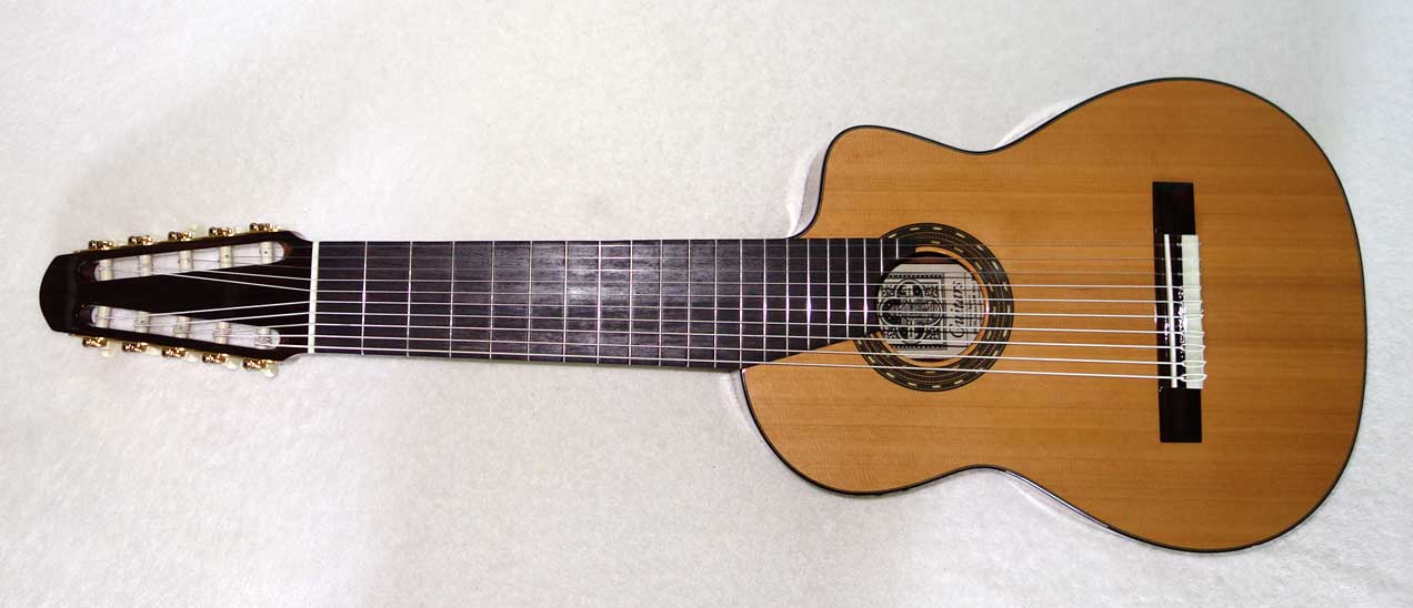NEW 2017 Cathedral Guitars 125CEL 10-String Classical Harp Guitar w/Cutaway, Pickup, Hardshell Case