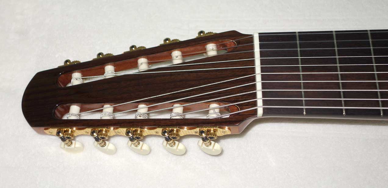 New Cathedral Guitars Model 125-EL Classical 10-String Harp Guitar w/BBand A2.2 Pickup, Hardshell Case