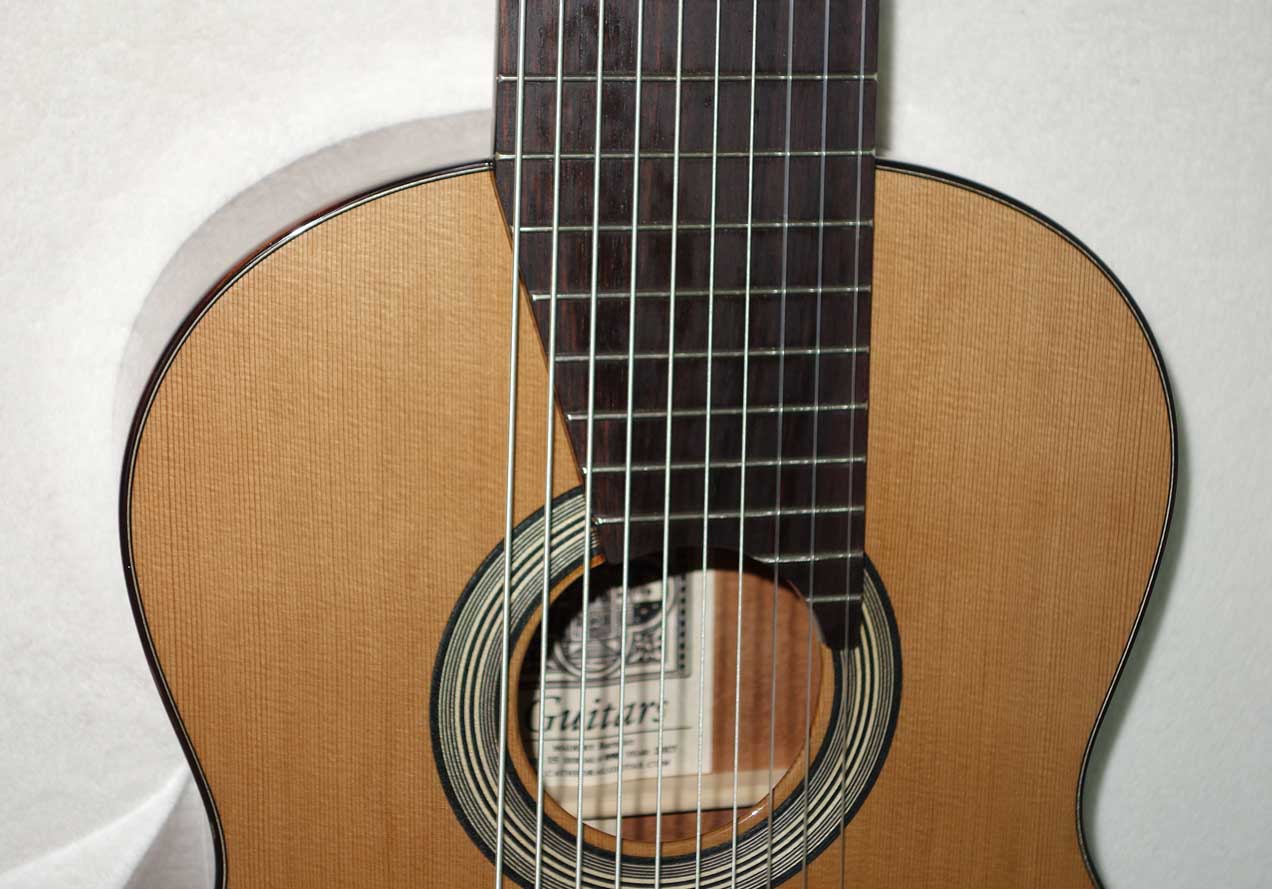 New Cathedral Guitars Model 15-EL, All-Solid Classical 10-String Harp Guitar w/Custom BBand A2.2 Pickup, Hardshell Case