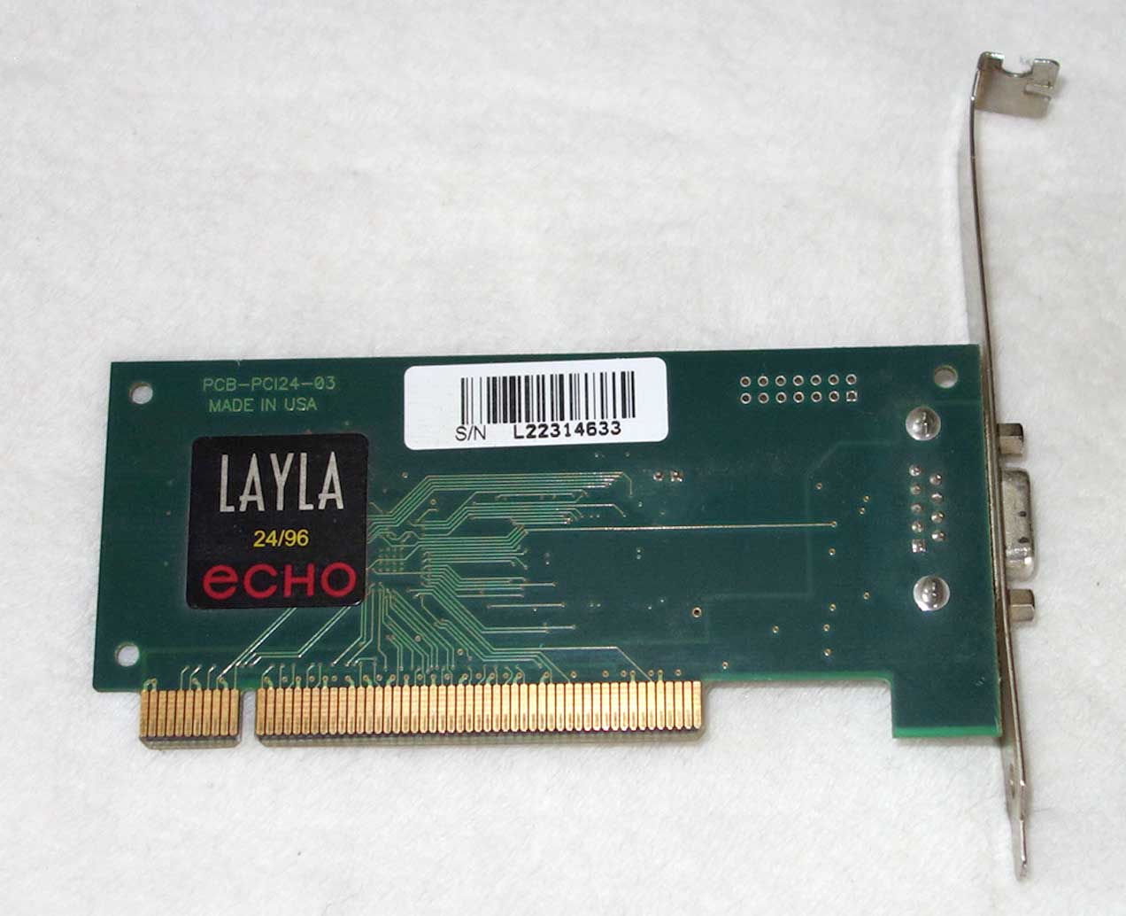 Used Echo Layla 24/96 8-Channel AD/DA Converter for PCI w/PCI Card, Interconnect Cable