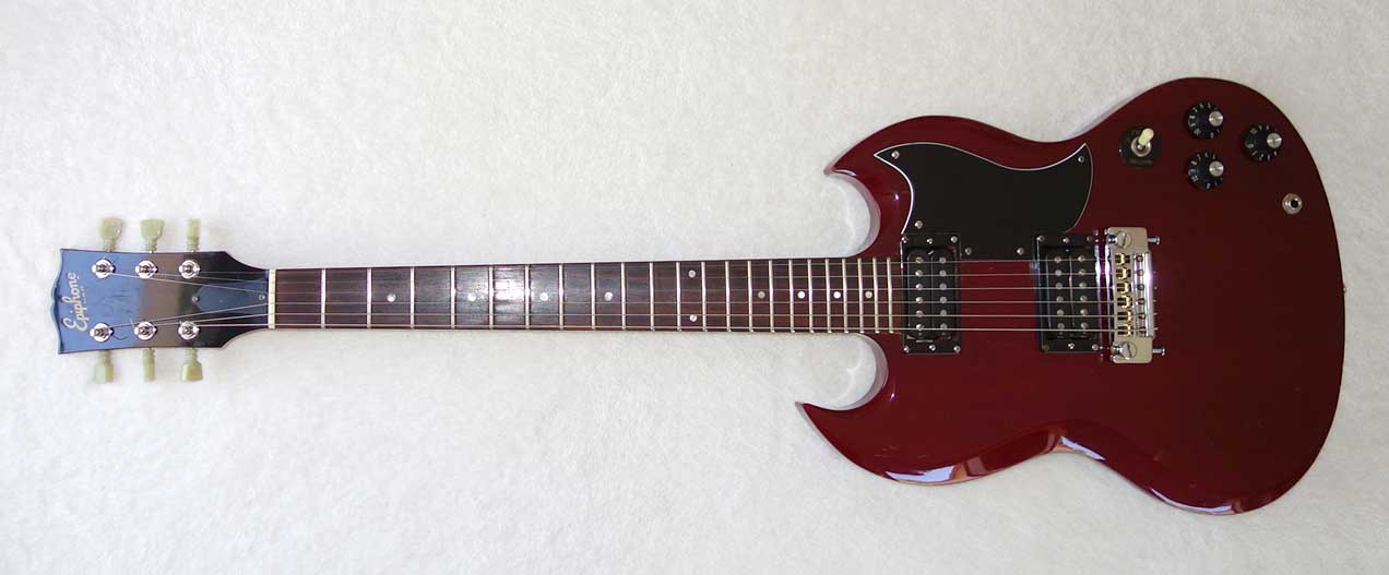 Vintage 1982 Epiphone AMERICA SERIES SG Special II Ferrari Red, w/Shaw PAF Reissue PUPs Hollow Body Guitar in Burgundy Wine, All Original
