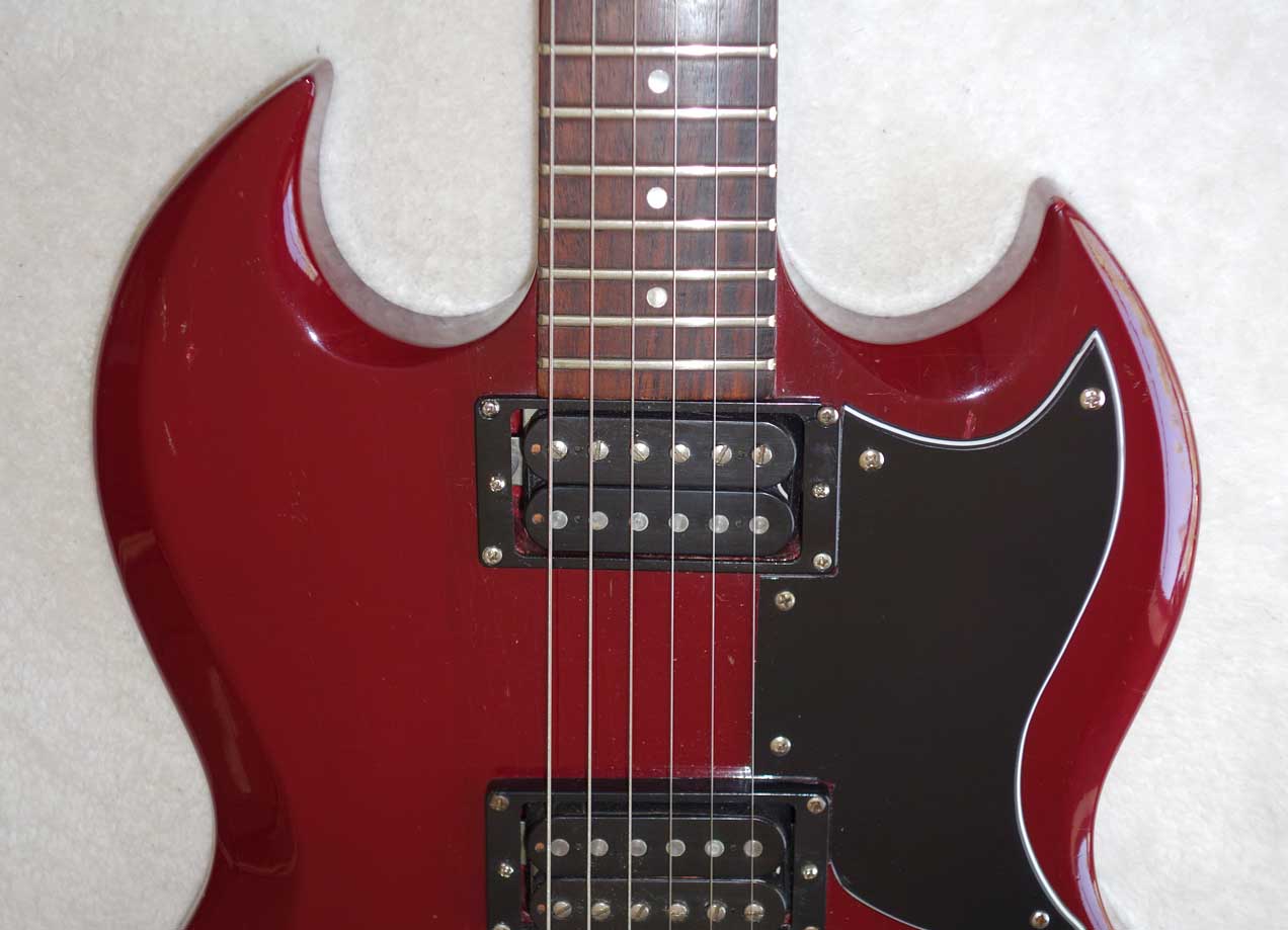 Vintage 1982 Epiphone AMERICA SERIES SG Special II Ferrari Red, w/Shaw PAF Reissue PUPs Hollow Body Guitar in Burgundy Wine, All Original