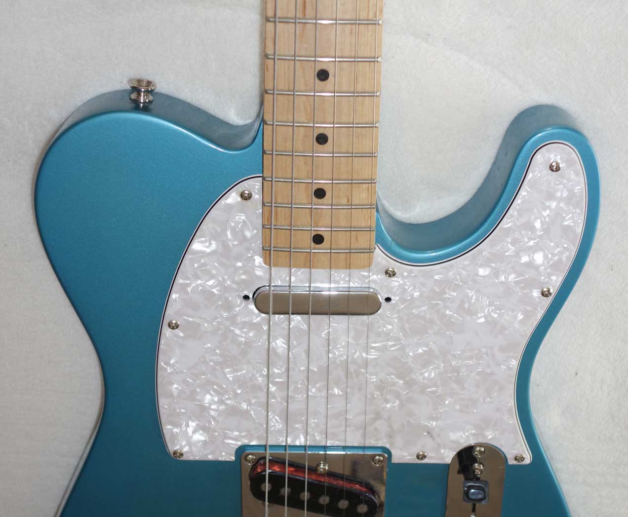 Used Partscaster Vintage 50s-Style Blue Telecaster, Maple Neck, Warmouth Pickguard w/Rio Grande "Halfbreed" Bridge PUP, 2004 Fender MIM "Special Edition" Neck PUP
