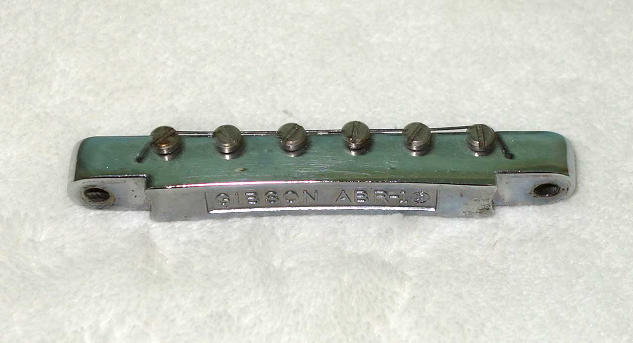 Vintage 1960s Gibson ABR-1 Bridge Stamped "ABR-1" w/Foundry Mark, Wire, Metal Saddles