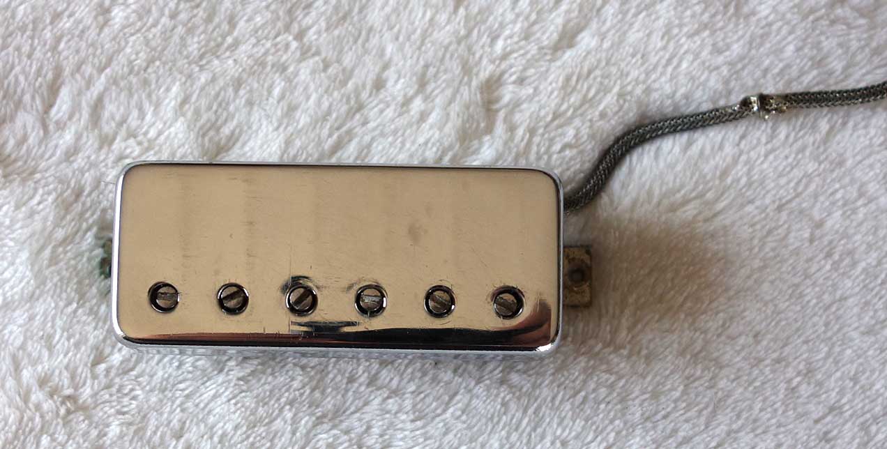 Vintage 1970 Gibson Mini HB Set W/2x Black Surrounds, Screws, Springs + Patent Number Sticker