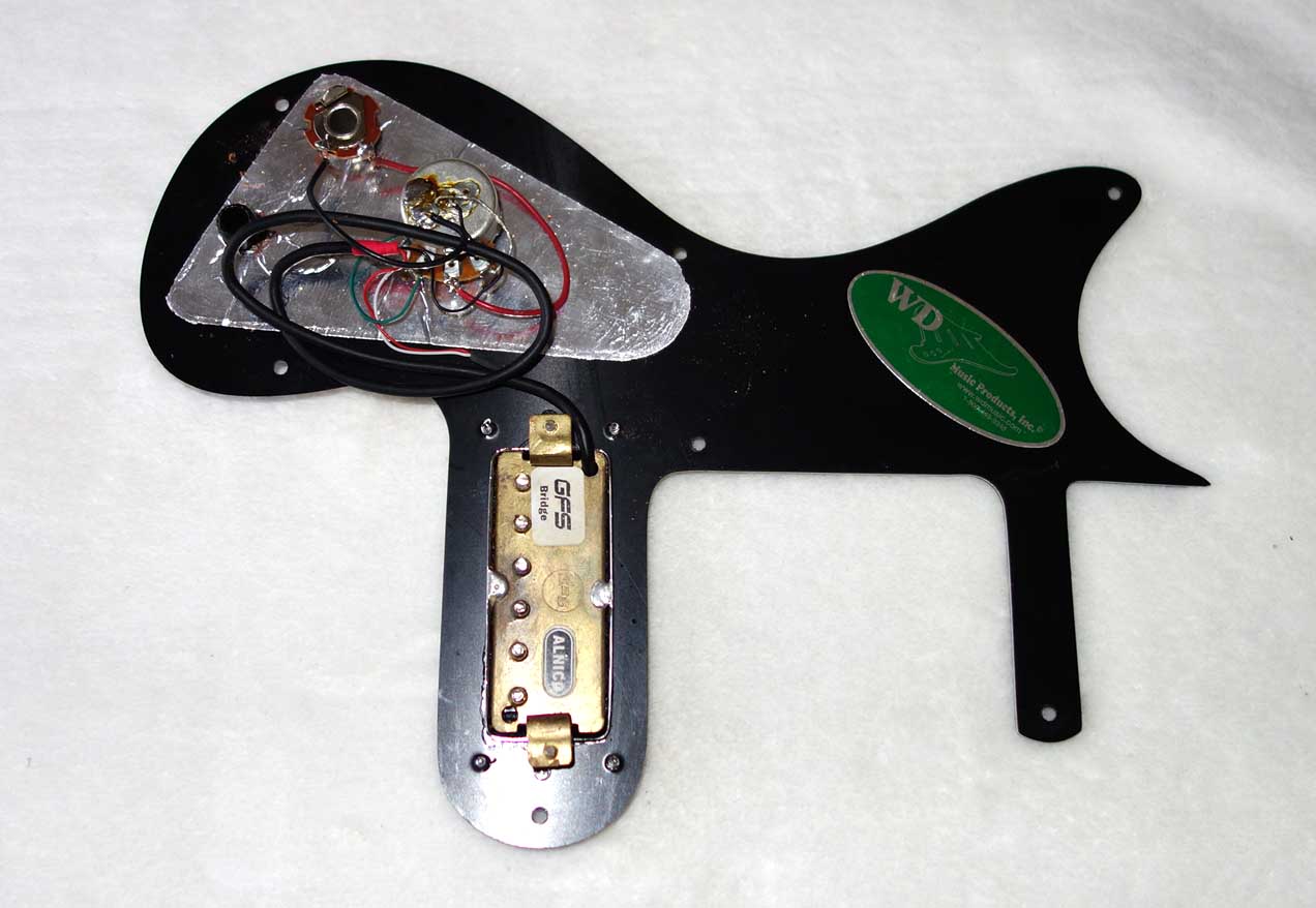 Wired Pickgueard for Vintage 1963-65 Gibson Melody Makers, w/GFS Alnico Mini-Humbucker Pickup