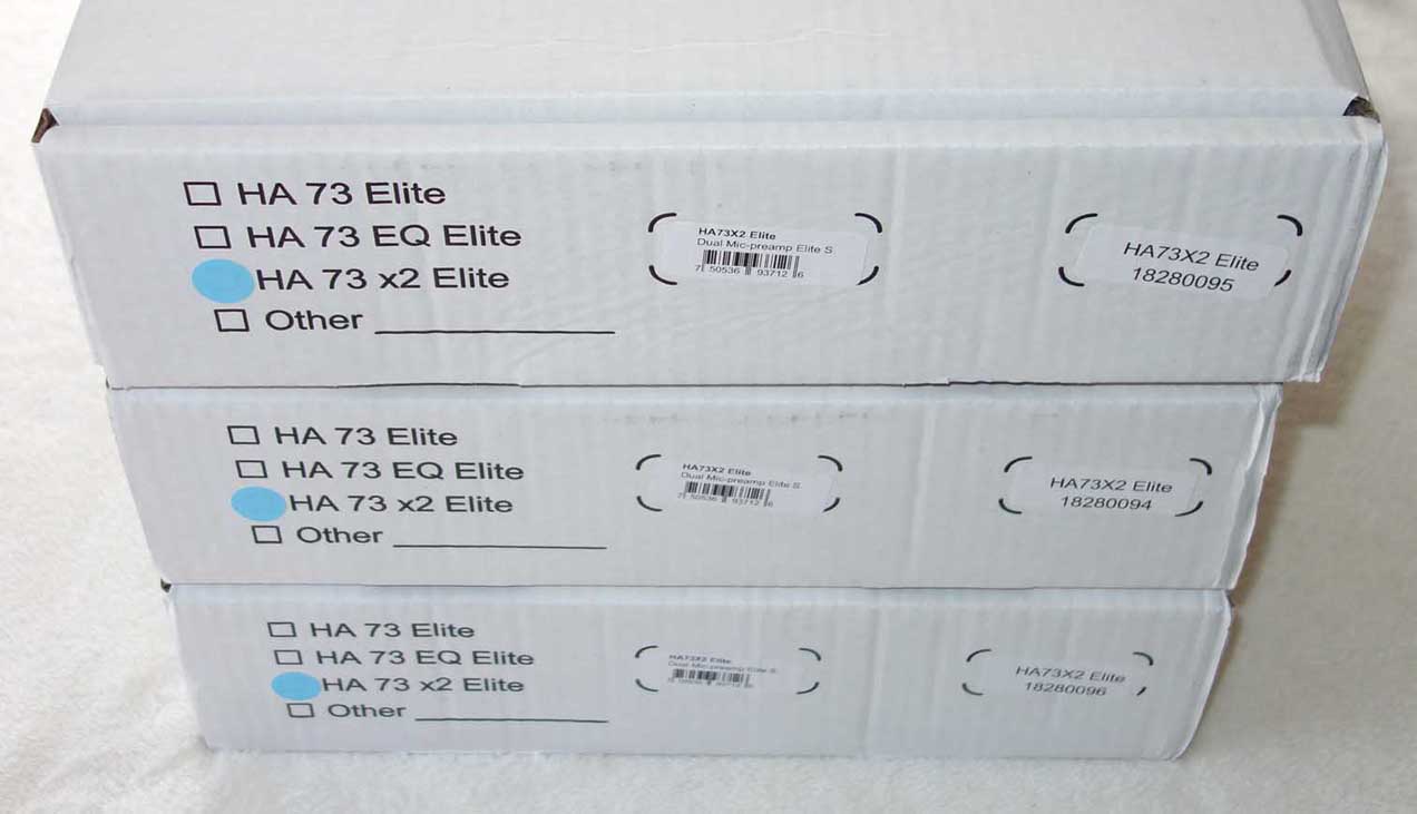 Heritage Audio ELITE SERIES HA73x2 Dual-Channel Mic Preamp Brand New in Unopened Box -- Authorized Heritage Audio Dealer --