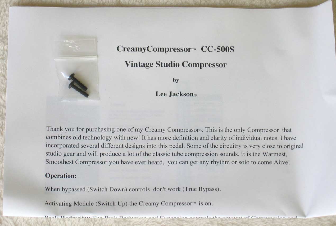 LEE JACKSON Creamy Compressor CC-550S Vintage-Style Studio Compression for the API 500-Seres Racks and 1806 Consoles