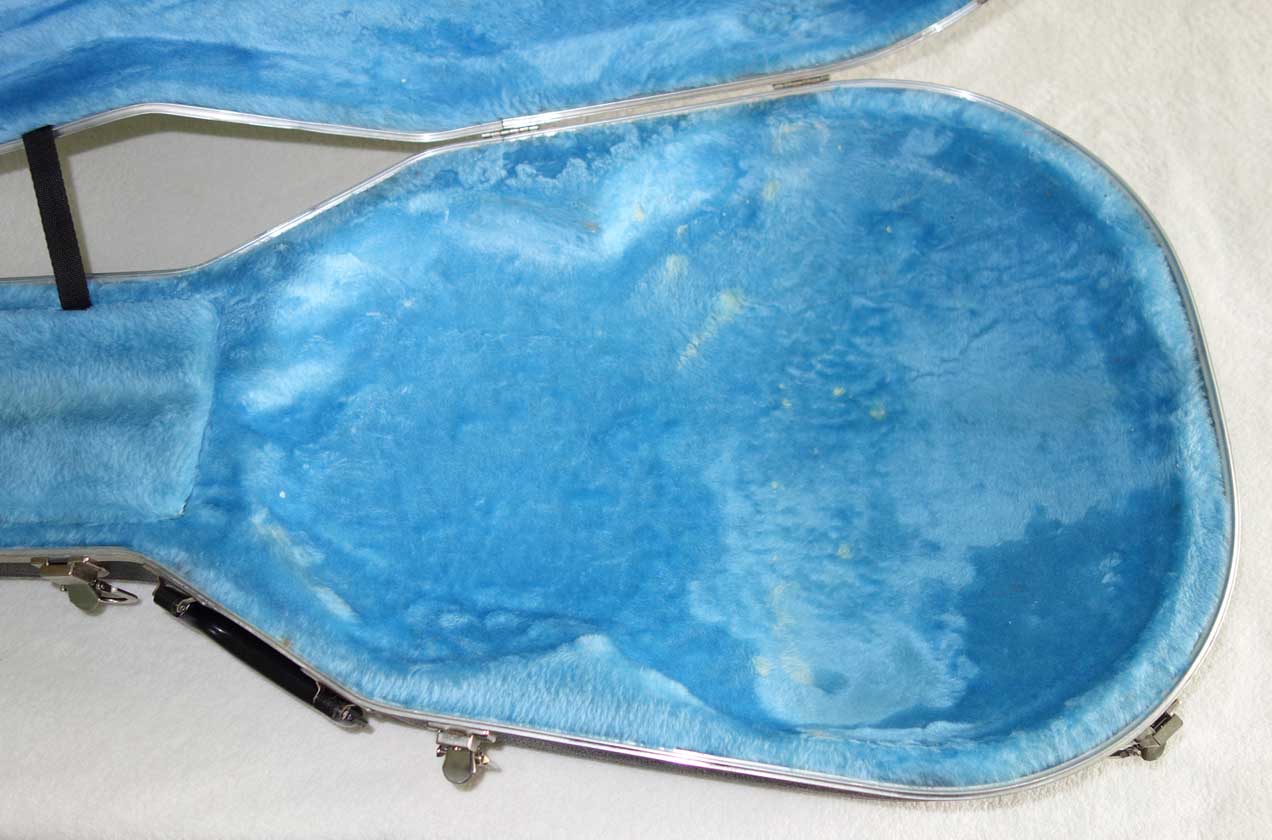 Vintage 1980s Ovation Guitar Case w/Light Blue Interior  4-Latch, Bowl Back Case 