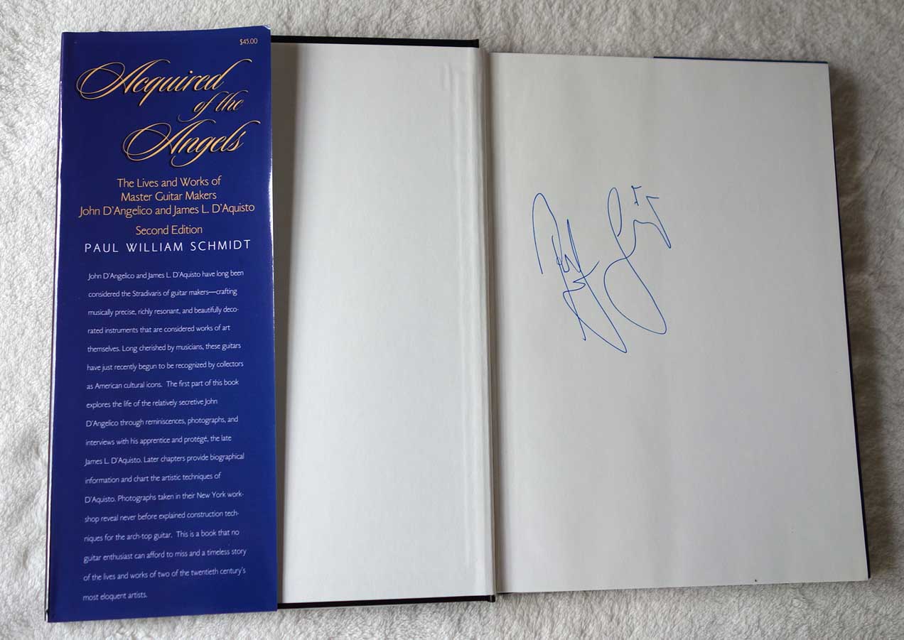 Acquired of the Angels: The Lives and Works of D'Angelico and D'Aquisto Signed by the Author, Paul Schmidt, 1998 Second Edition