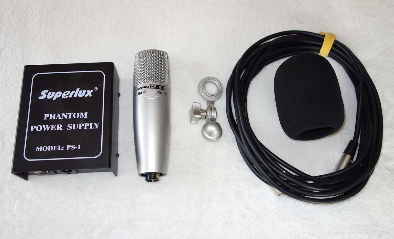 Superlux CM-H8D Tube Mic Omni/Cardioid Patterns, High Pass, -10dB Pad w/PSU, Windscreen, Stand Mount, 7-Pin Cable