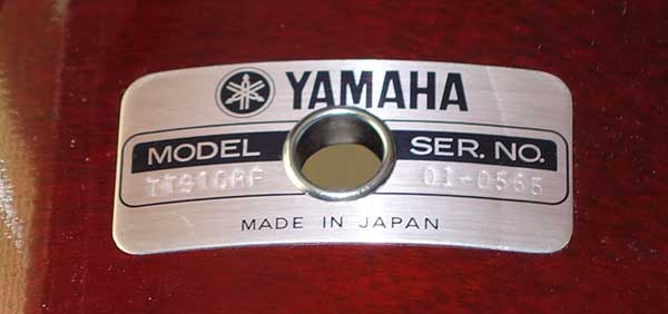 VINTAGE 1988 Yamaha TT910 Recording Custom 10 x 10" Mounted Tom Drum Cherry Red w/Serial # Prefix OI = Feb, 1988