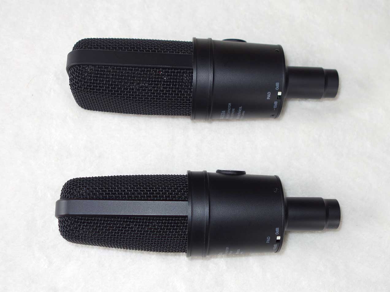 Vintage 1990s Audio Technica AT-4033A Cardioid Condenser Mic Pair w/Original Mounts, Cases