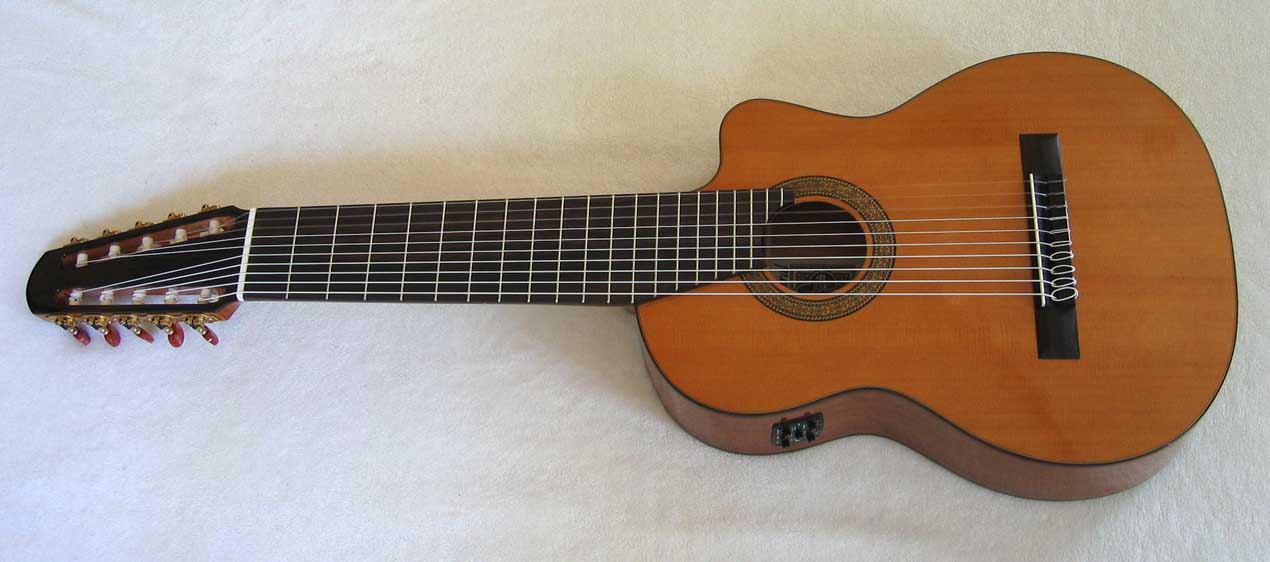 Cathedral Guitar Model 125CEL Classical Harp Guitar with Cutaway, & BBand A3T Pickup