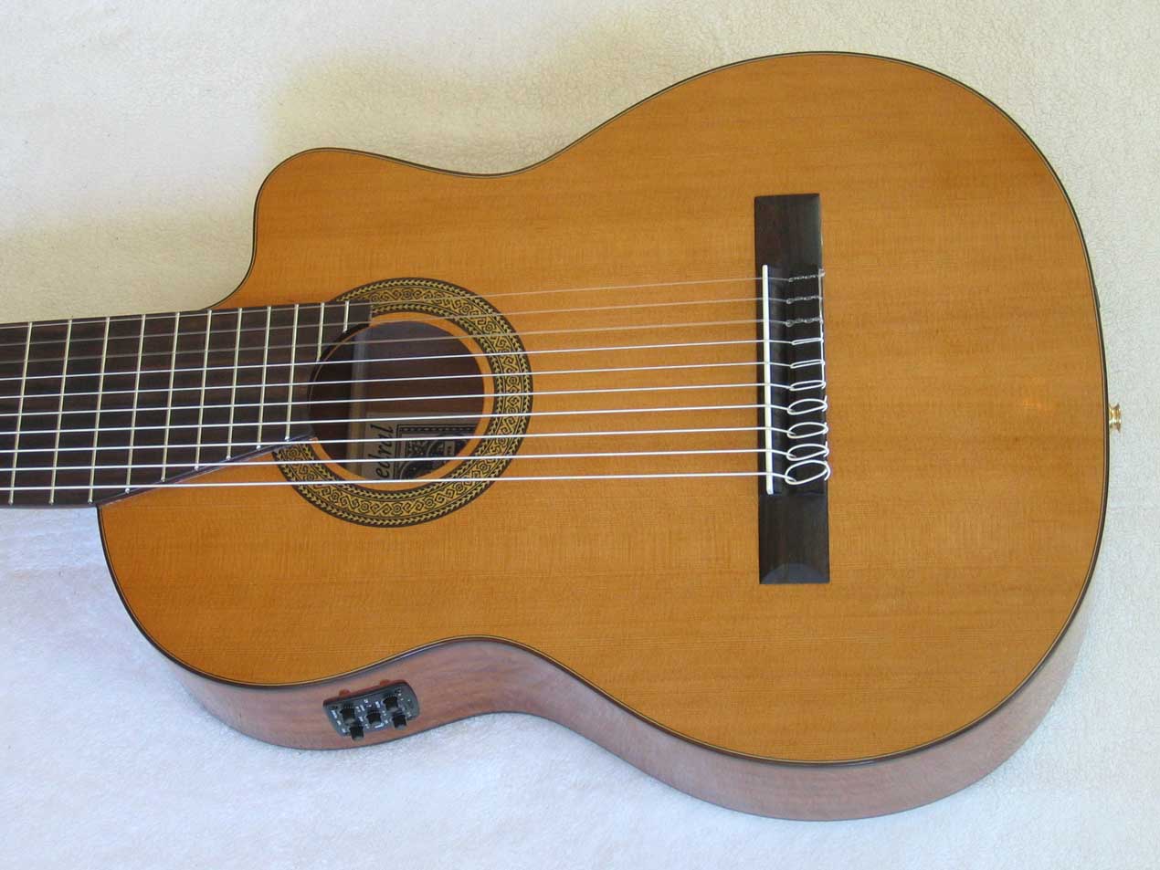 Cathedral Guitar Model 125CEL Classical Harp Guitar with Cutaway, & BBand A3T Pickup
