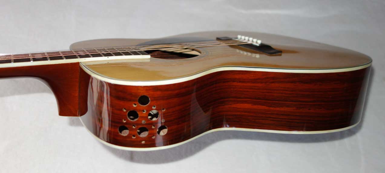 Vintage 1979 Epiphone "Epi" A-12 OM-Style Rosewood Guitar w/Custom "Crop Circles" Sound Port, Softshell Case!! 