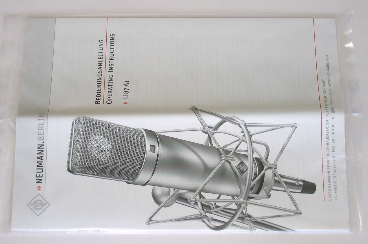 2019 Dealer Demo NEUMANN U87Ai Condenser Microphone, w/Free Aftermarket Shockmount