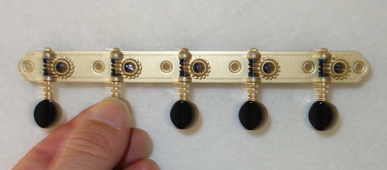 NEW Rubner Custom 10-String Tuning Machines 5-On-A-Plate w/Teflon Coated Bearings, Engraved Brass Plates, Made in Germany