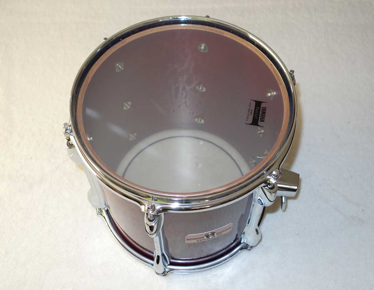 VINTAGE 1988 Yamaha TT910 Recording Custom 10 x 10" Mounted Tom Drum Cherry Red w/Serial # Prefix OI = Feb, 1988