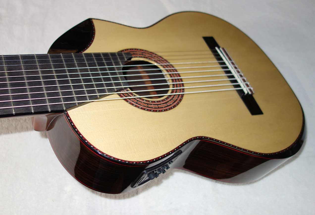NEW Milagro Master 10S-EQ Classical 10-String Harp Guitar w/Armrest Bevel, Biteaway/Cutaway, Fishman Presys Pickup!!