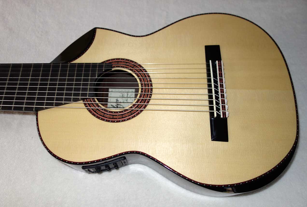 NEW Milagro Master 10S-EQ Classical 10-String Harp Guitar w/Armrest Bevel, Biteaway/Cutaway, Fishman Presys Pickup!!